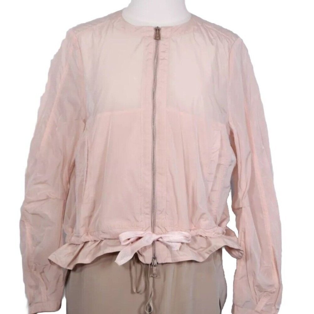 Luisa Cerano Women's 8 Light Pink Jacket 498510 Full Zip Windbreaker Long Sleeve